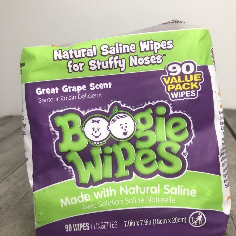 Boogie Wipes Value Pack Grape Scent 90 Wipes. New